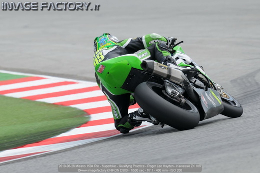 2010-06-26 Misano 1594 Rio - Superbike - Qualifyng Practice - Roger Lee Hayden - Kawasaki ZX 10R
